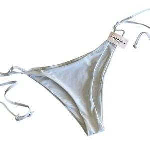 Superdown White Triangle Bikini Bottom Size M NWT Minimalist Swim